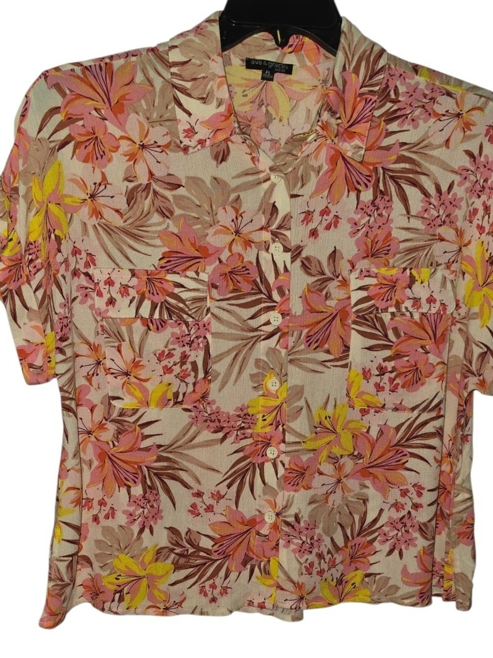 Ava & Grace Short Sleeve Blouse Size PL